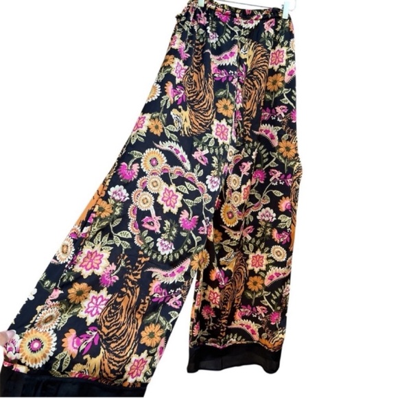 🆕 NWT FP Pajama SET Iron Combo Tiger Floral Print SILKY oversized XL Long Tall - Picture 9 of 16